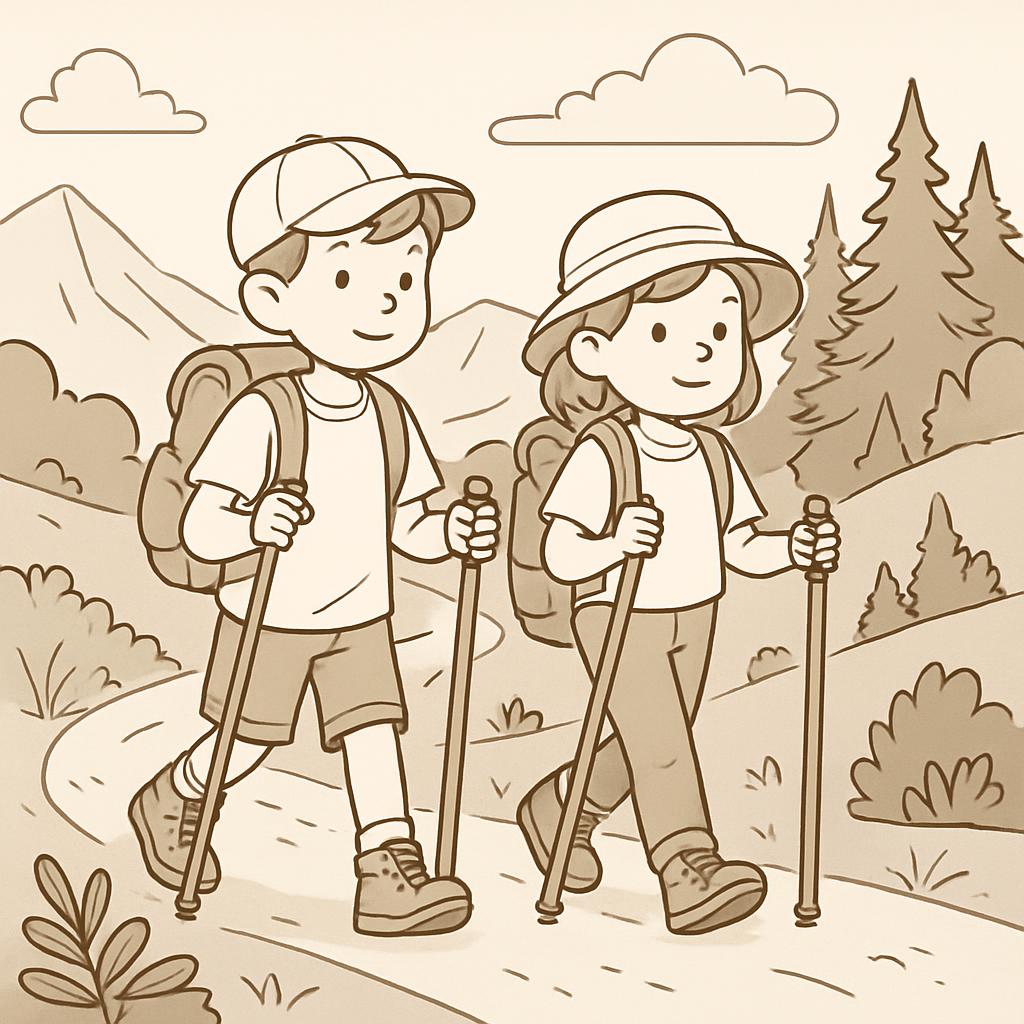 kids hiking